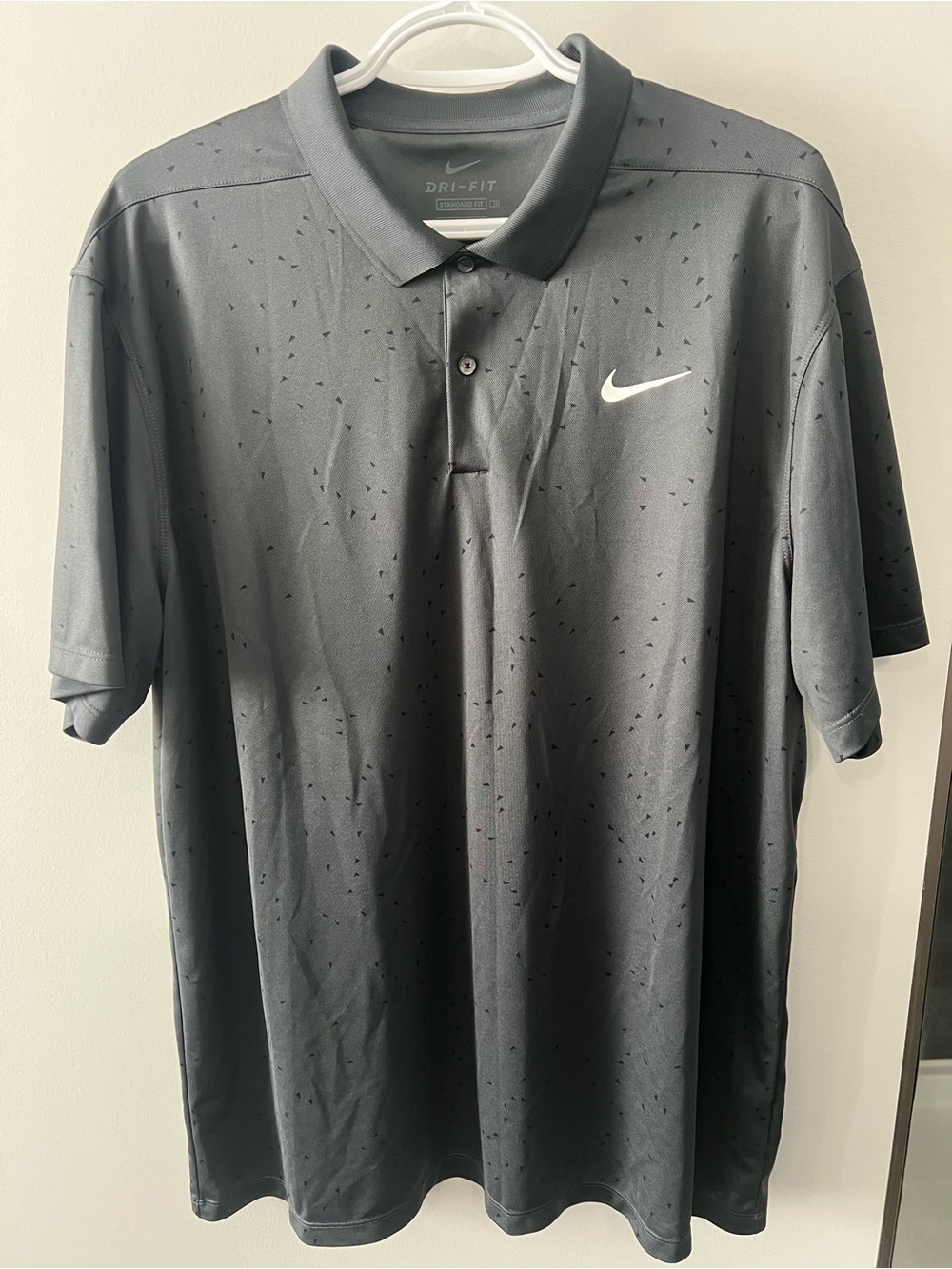 Nike Men’s Black Dri-FIT Polo with Micro Dot Pattern